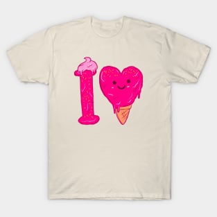 Cute Love Ice Cream Kawaii T-Shirt